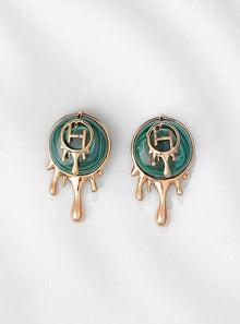 green earrings