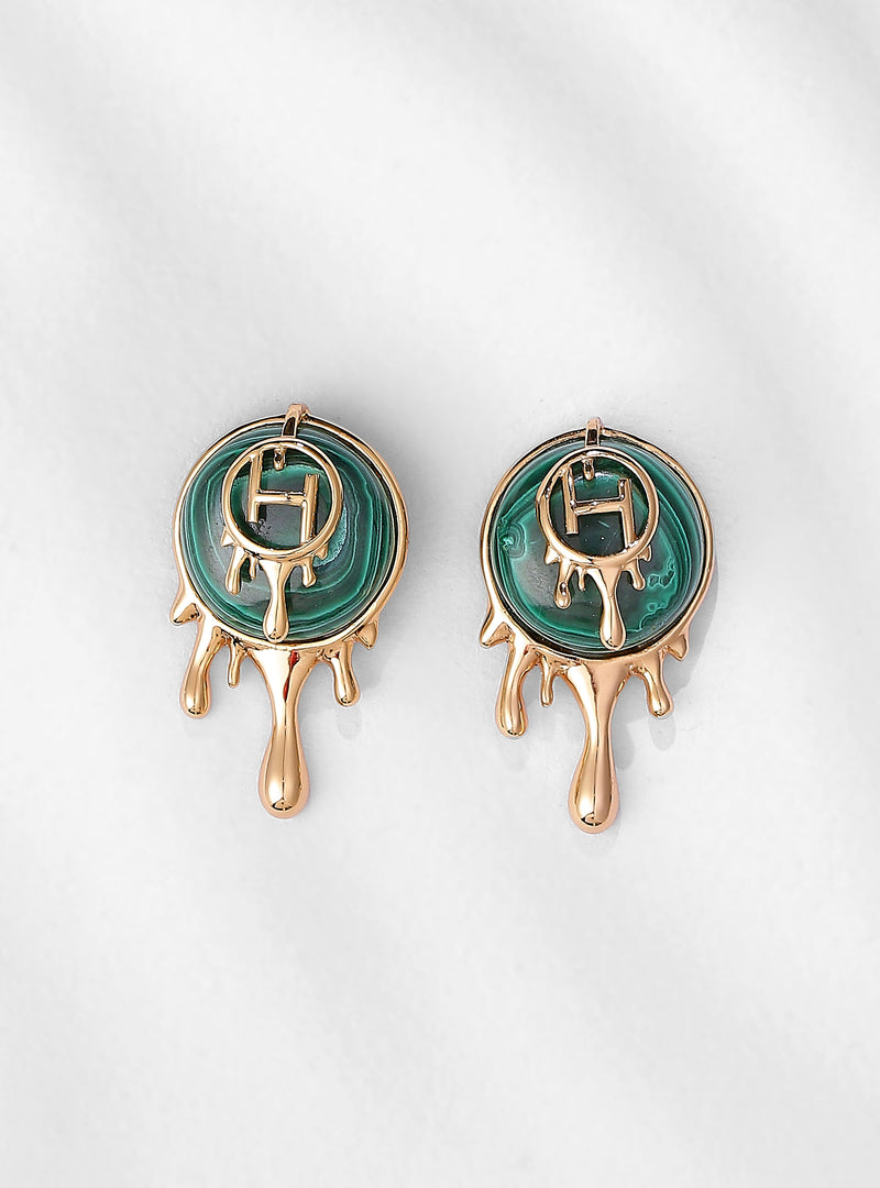 green earrings