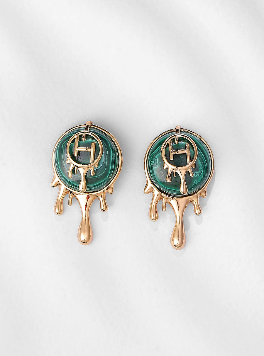 green earrings