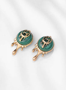 green stone earrings