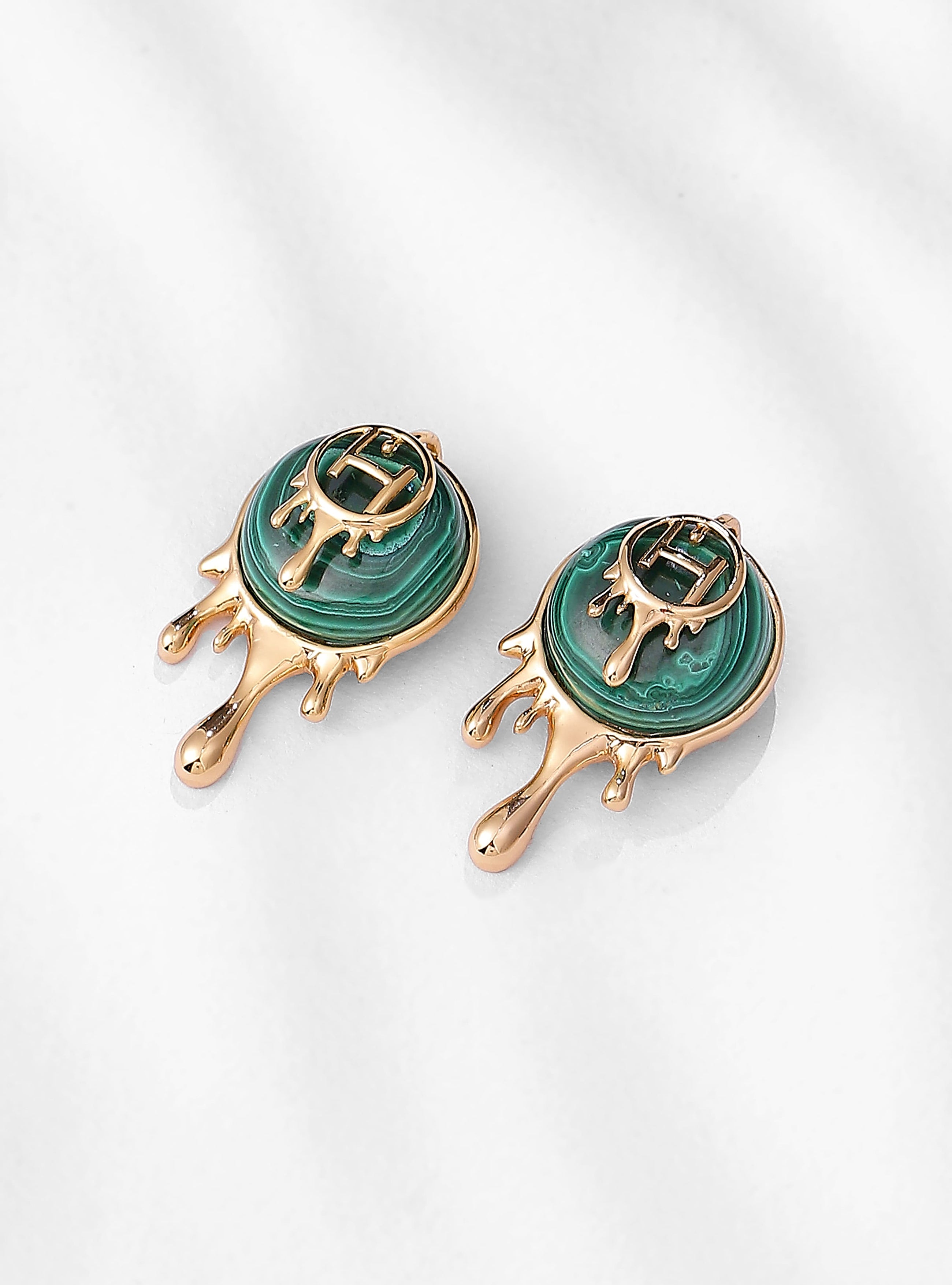 green stone earrings