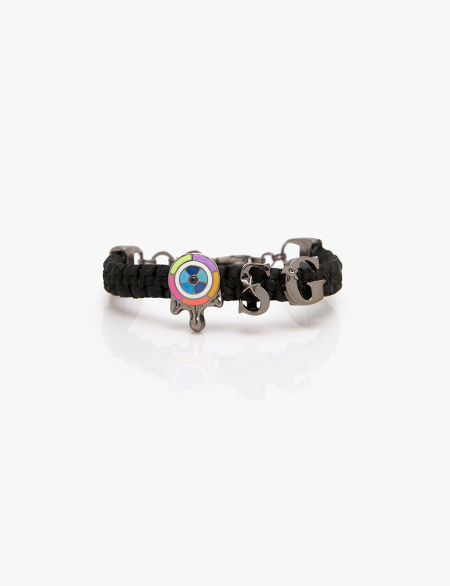 gunmetal evil eye bracelet