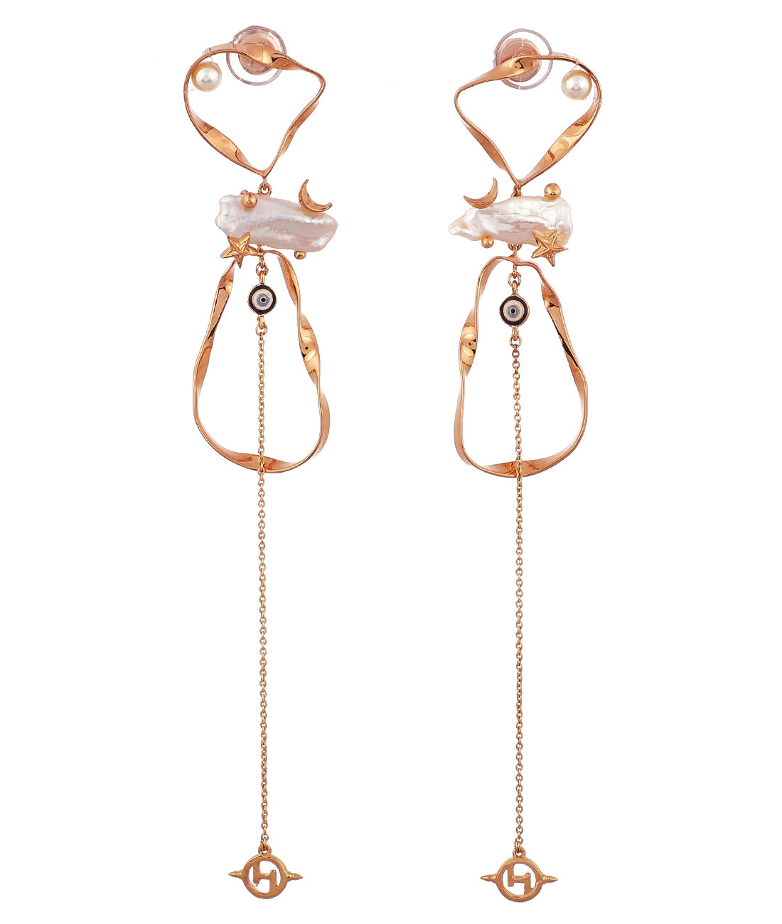 keshi pearl dangler earrings