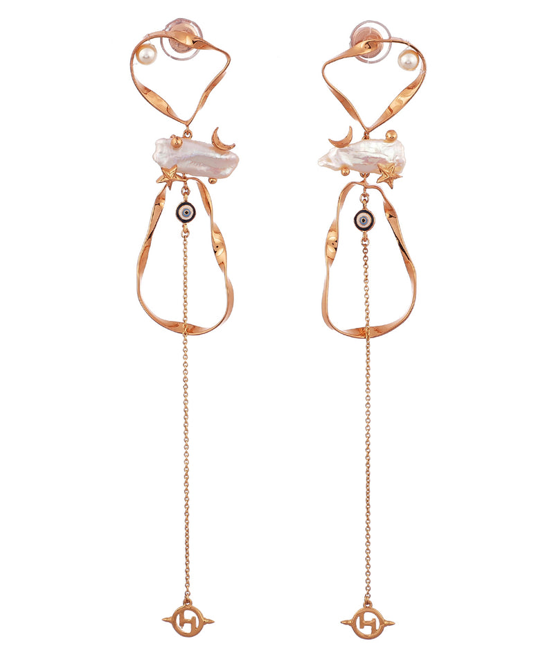 keshi pearl dangler earrings