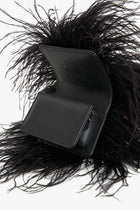 black feather purse