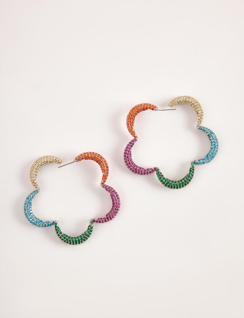 multicolour mini hoop earrings