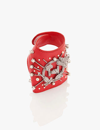 OH V Jewelled Glovelettes in Red