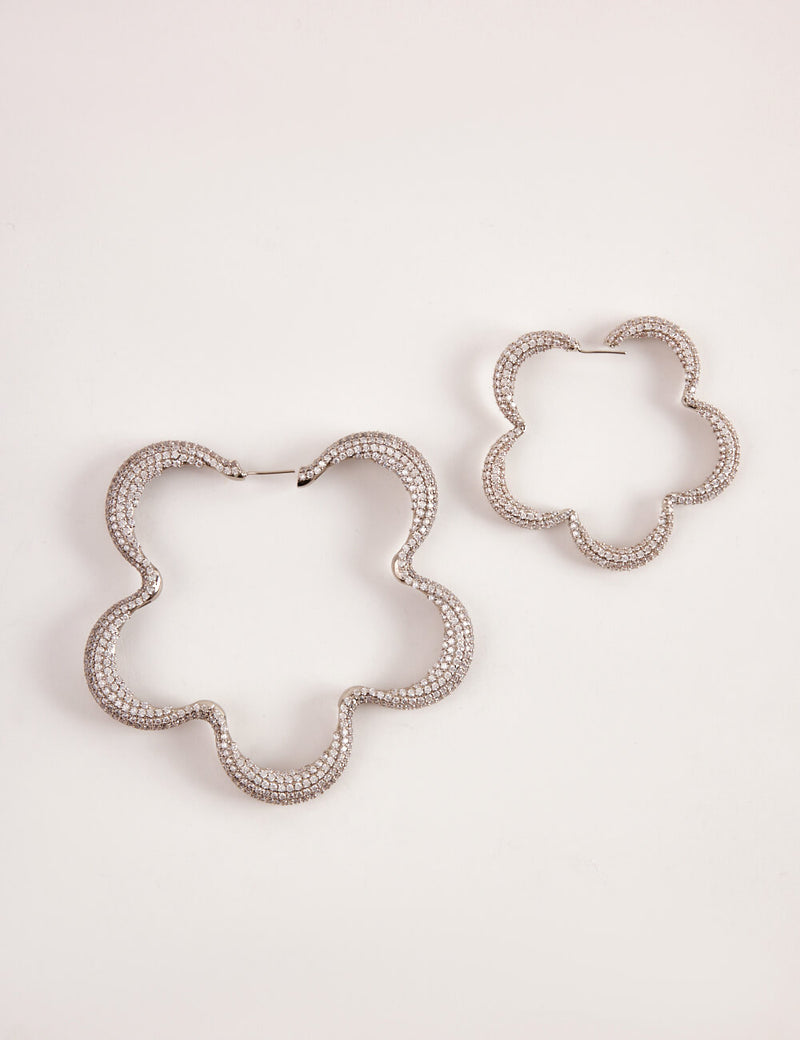 oversized crystal hoops