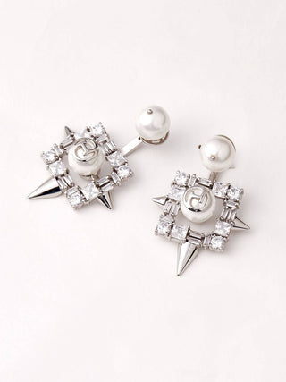 pearl stud drop earrings