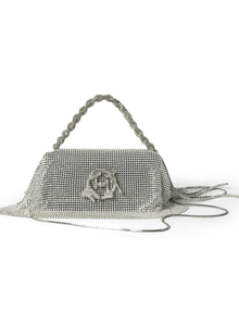 silver crystal midi bag
