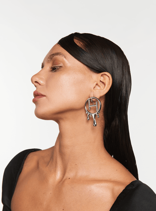silver mini earrings