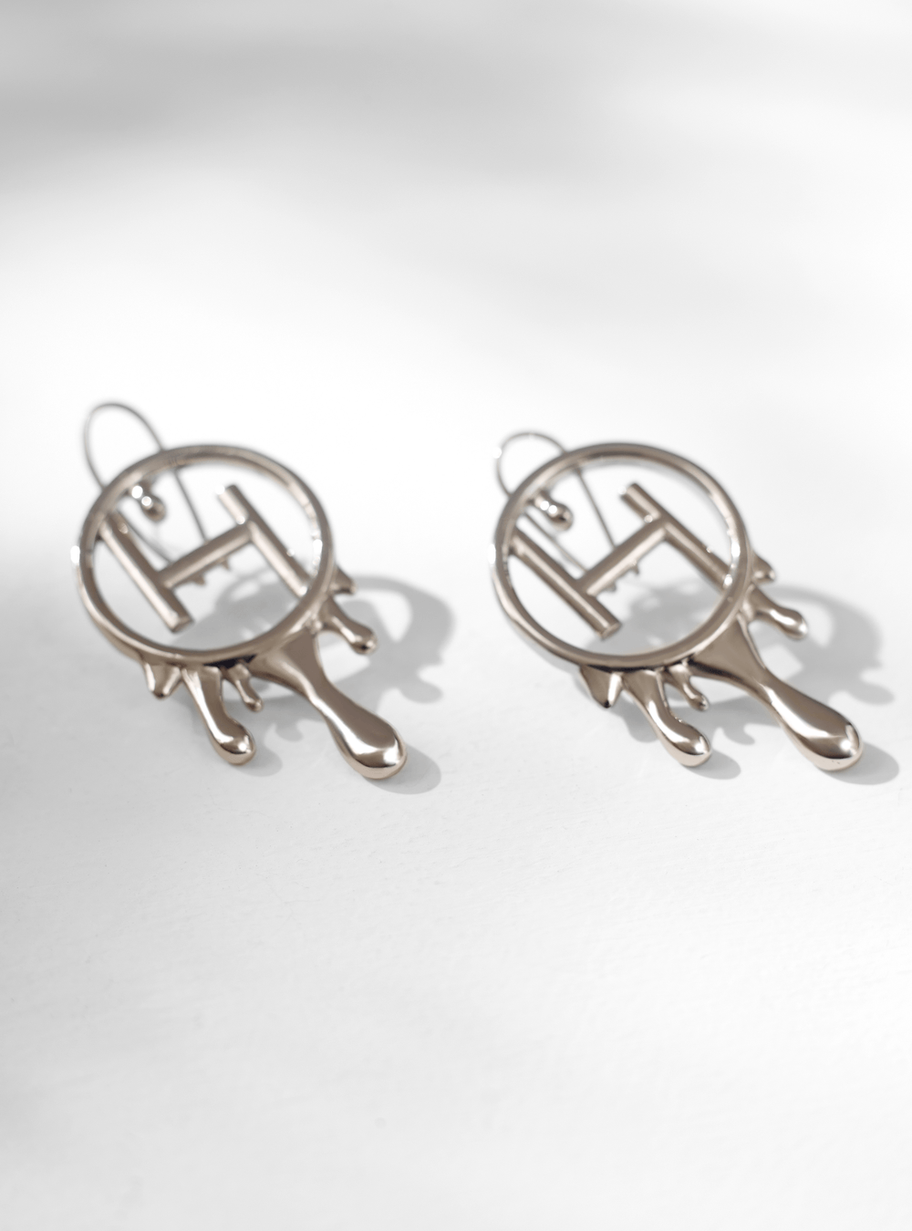 silver plated long earrings