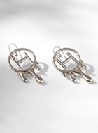 silver plated long earrings