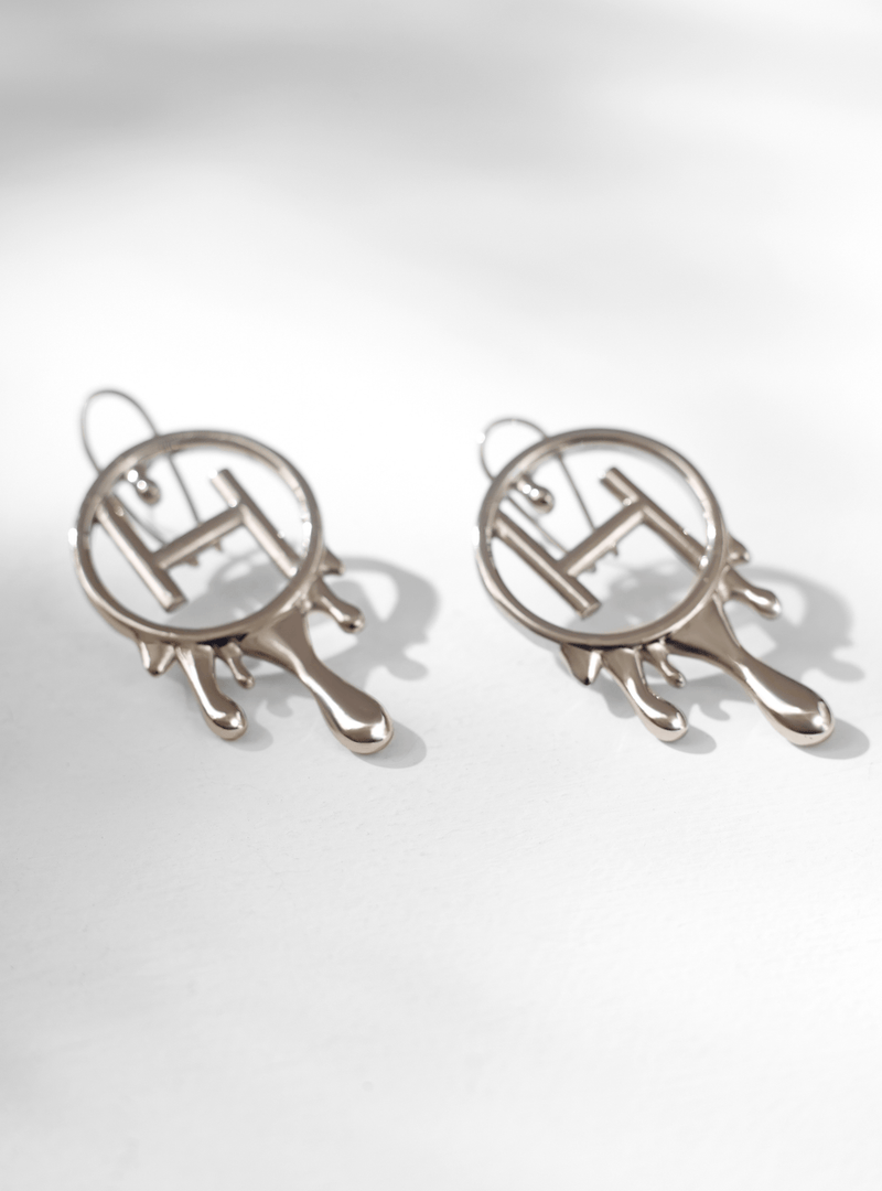 silver plated long earrings