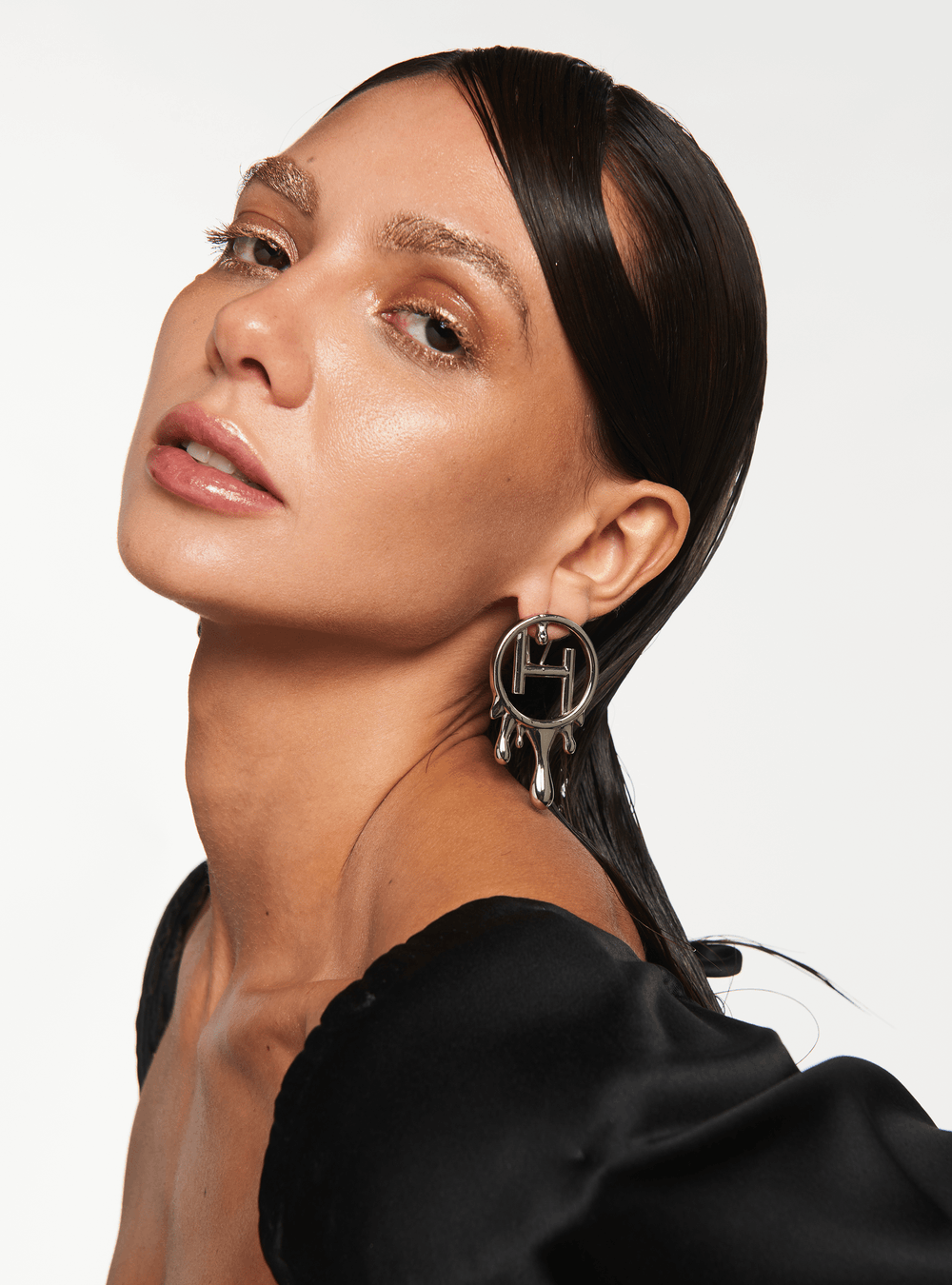 silver statement earrings