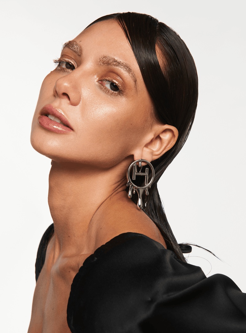 silver statement earrings