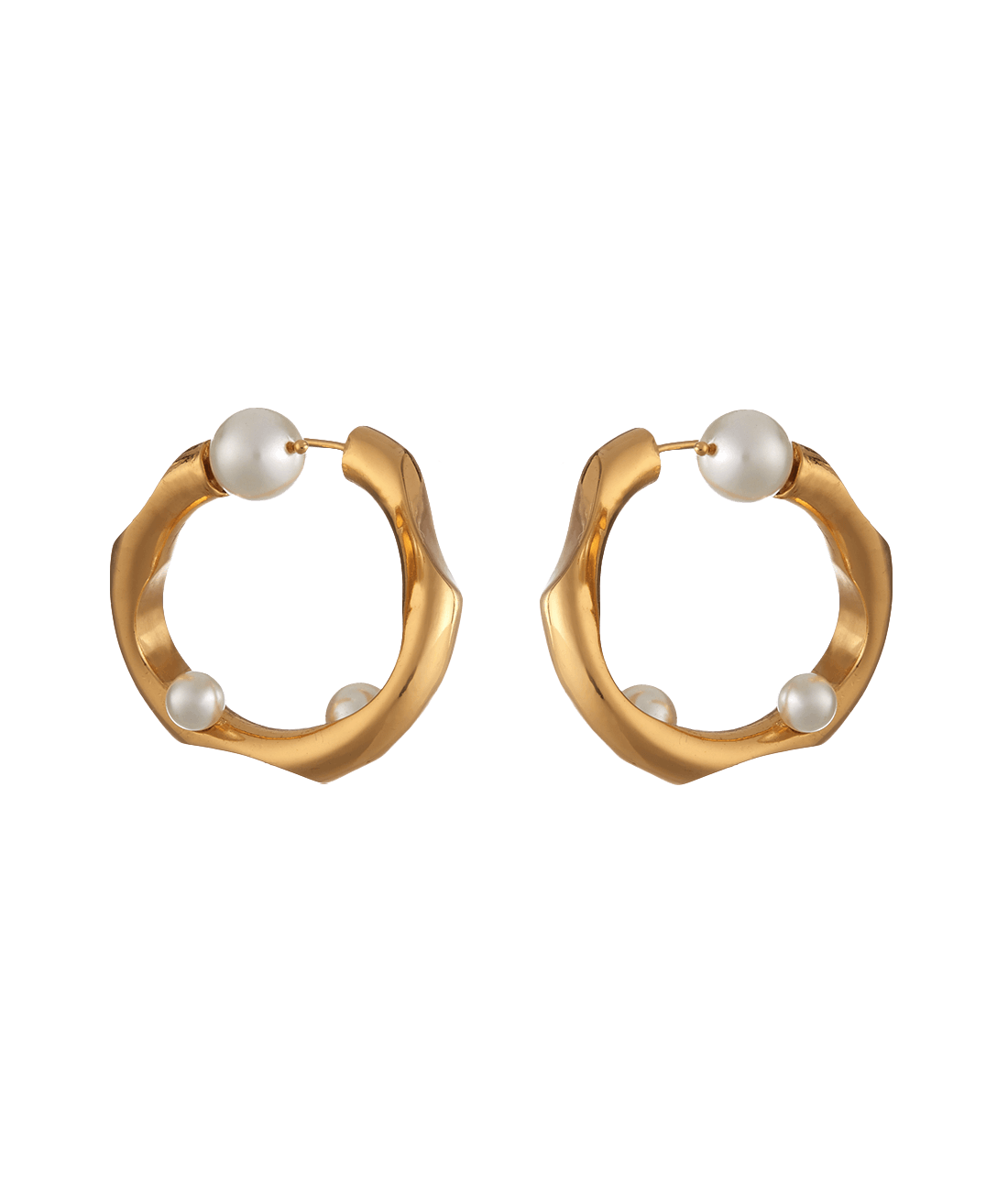 twisted gold hoop earrings​
