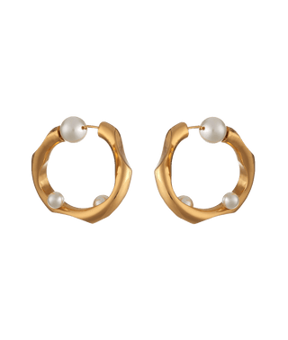 twisted gold hoop earrings​