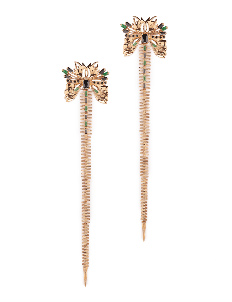 zip style long earrings