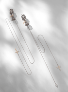 Designer Mirel Silver Shoulder Dusters threader earrings 