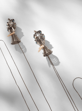 Handmade Mirel Silver Shoulder Dusters threader earrings