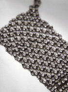 Handcrafted Drip "OH" Chainmail Silver Gloves In Rhinestone