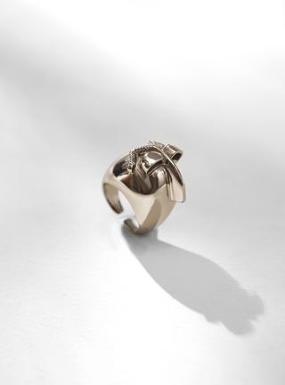 Handcrafted Gavi Cigar Ring In 22 KT silver plating