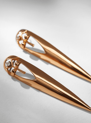 Gavi Spicule Stud Earrings In 22k Gold Plating 