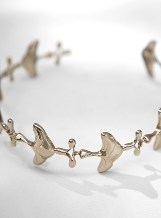 Designer Shroomhead Choker Necklaces in 22K Silver Plating