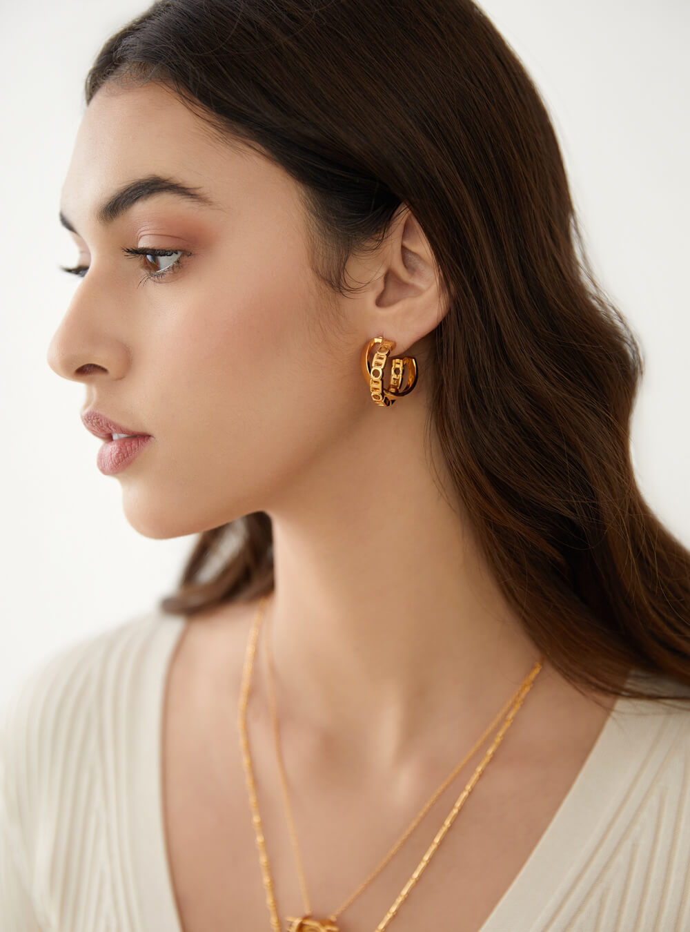 22K Gold Hoop Earrings (Ear Bali) For Women - 235-GER15019 in 4.250 Grams