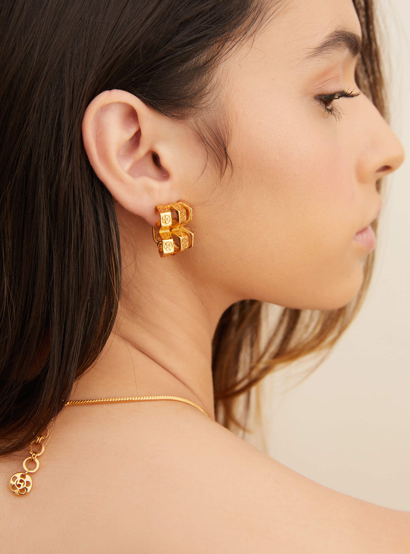 22kt gold studs for women