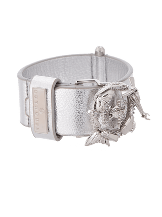 22kt silver leather bracelet