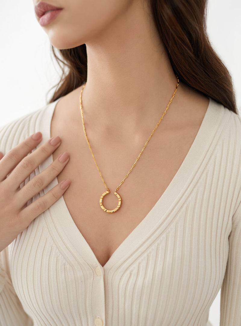 Archway Monogram Pendant Necklace