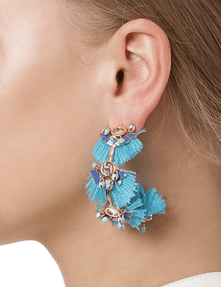 Blue hoop earrings for women