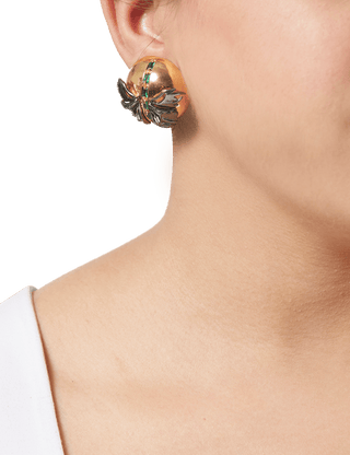 Butterfly Design Gold Enamel Earrings