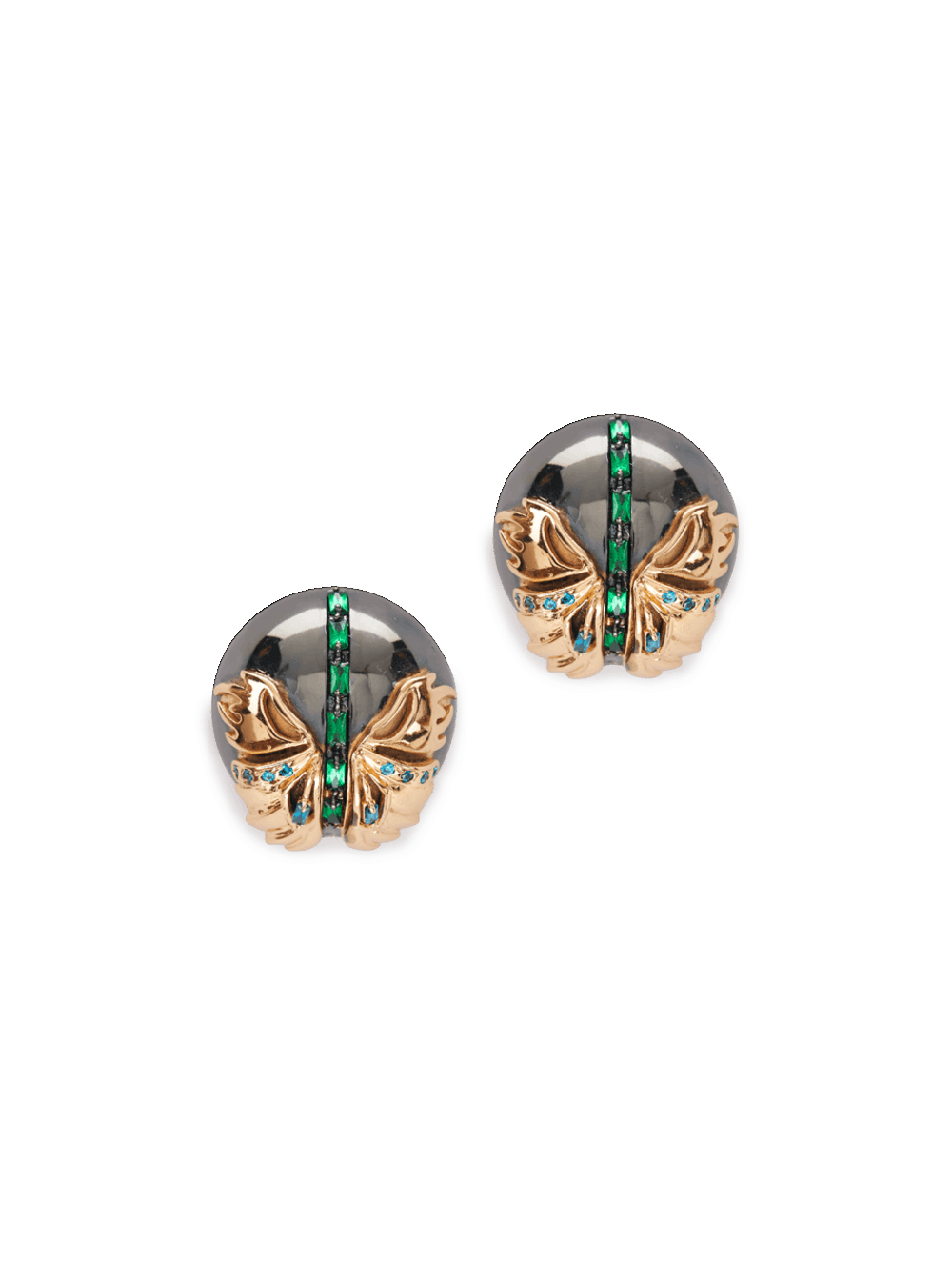 Designer butterfly stud earrings in gold plating
