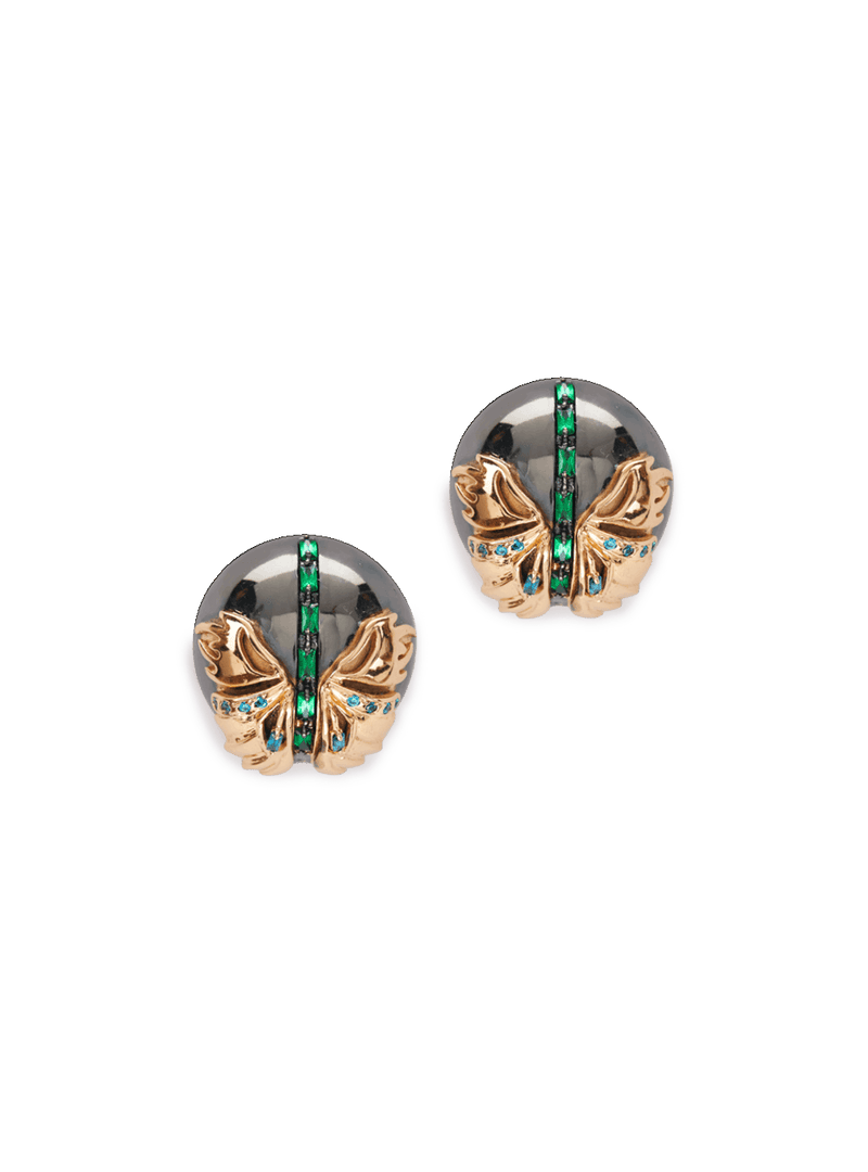 Designer butterfly stud earrings in gold plating