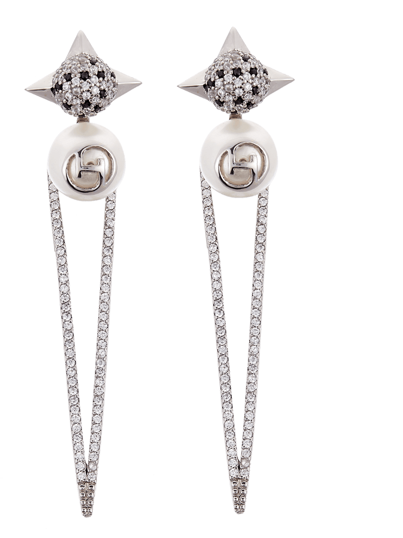 Women earrings in pearl, silver and 