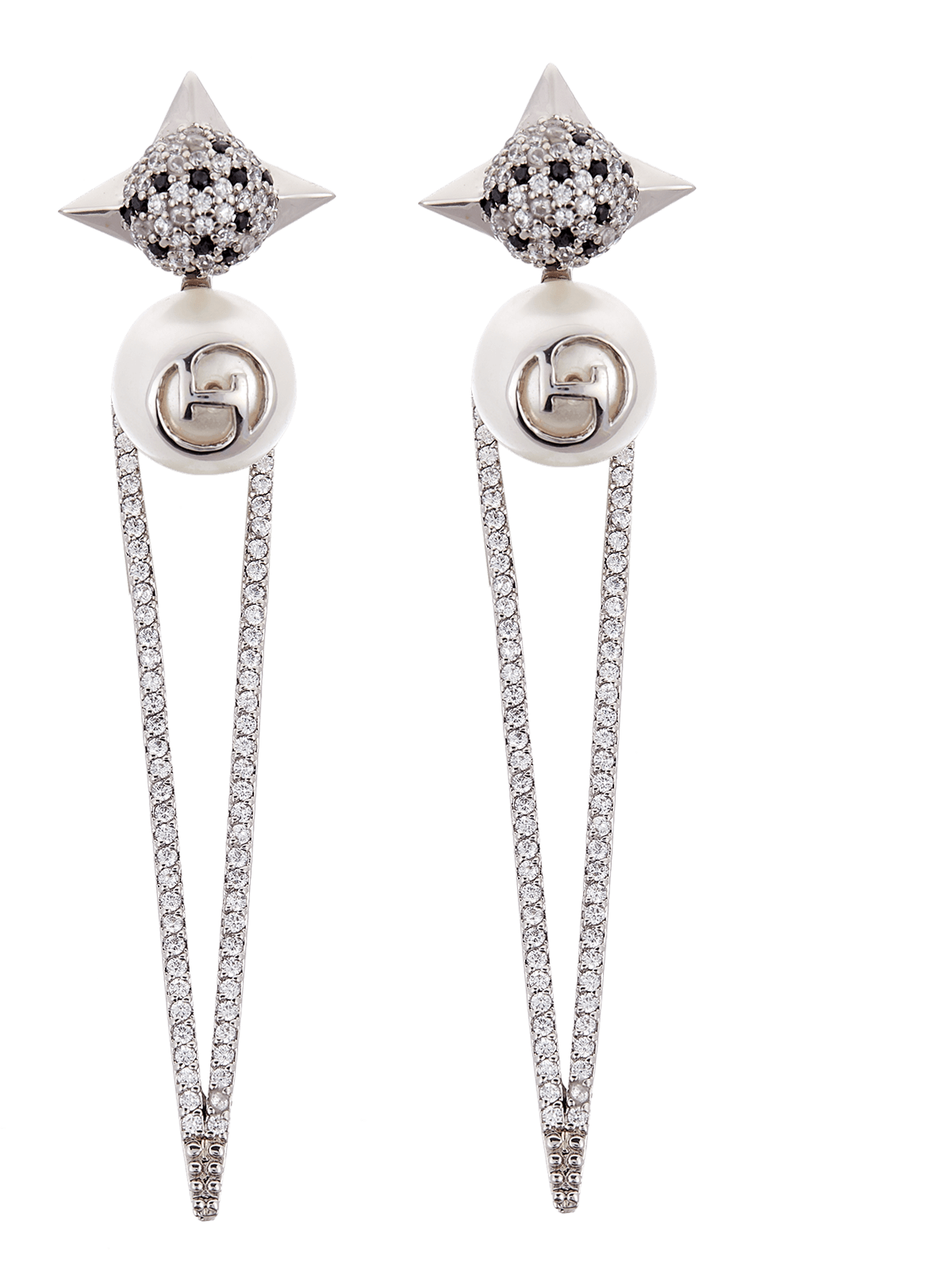 Women earrings in pearl, silver and 