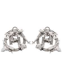 Contemporary silver stud earrings