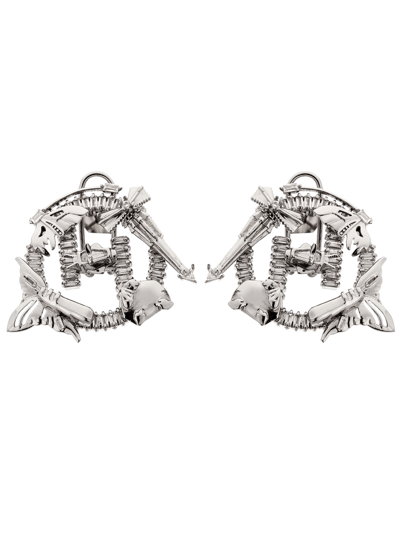 Contemporary silver stud earrings