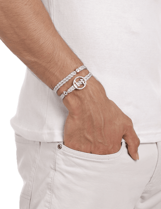 Mens designer bracelets silver deals
