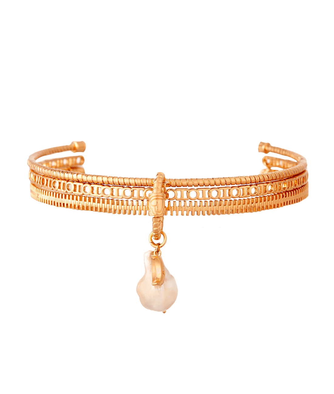 Designer choker necklace in gold plating