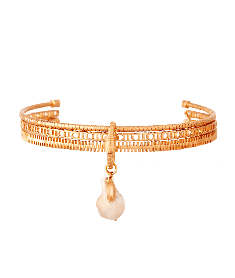 Designer choker necklace in gold plating