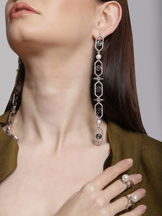 Handmade designer earrings in silver, pearls &  