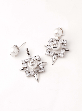Designer silver stud earrings