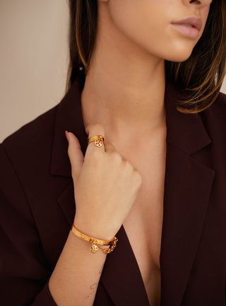 Fancy gold cuff bracelet