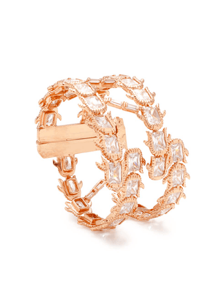 Designer hand bracelet in rose gold
