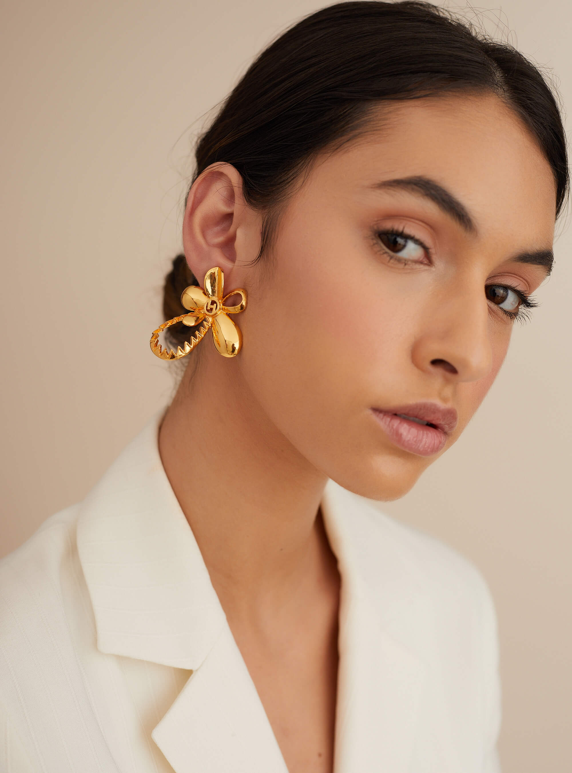 Flower Design Stud Earrings