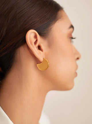 Full Crescent Monogram Ear Stud Earring